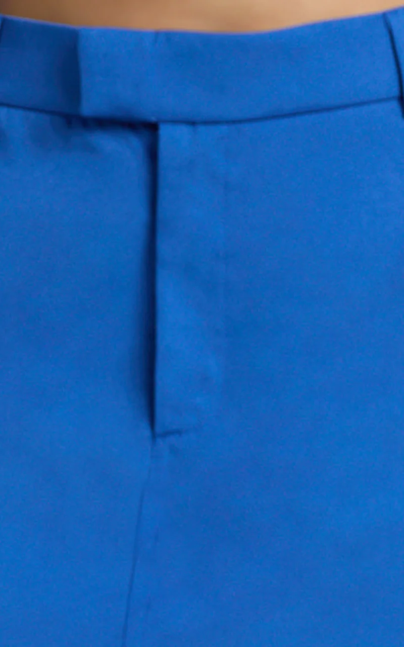 Ursula Mini Skirt - Structured Tailored Skirt in Cobalt