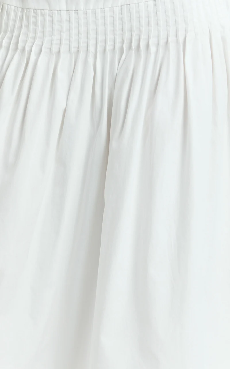 Auburn Maxi Skirt - Poplin Pintucked A Line Skirt in Ivory