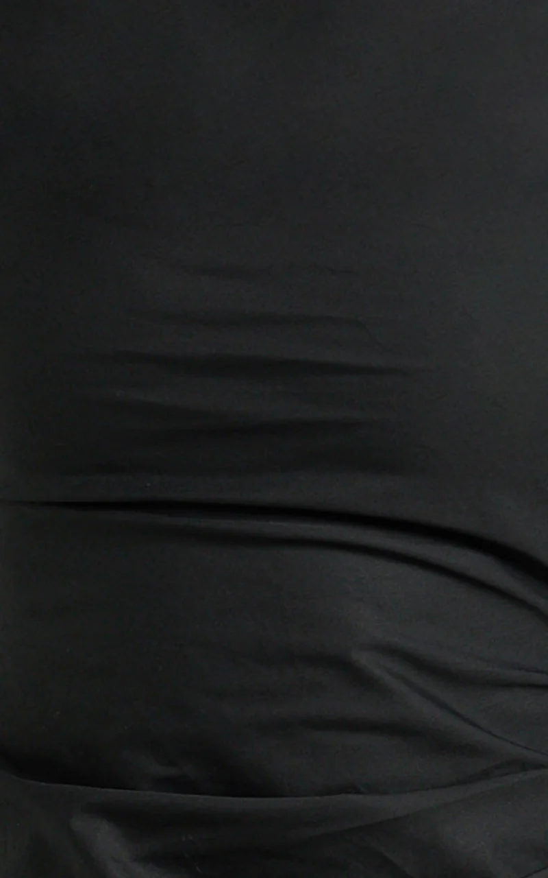 Felicity Mini Dress - Poplin Cowl Halter Gathered Dress in Black