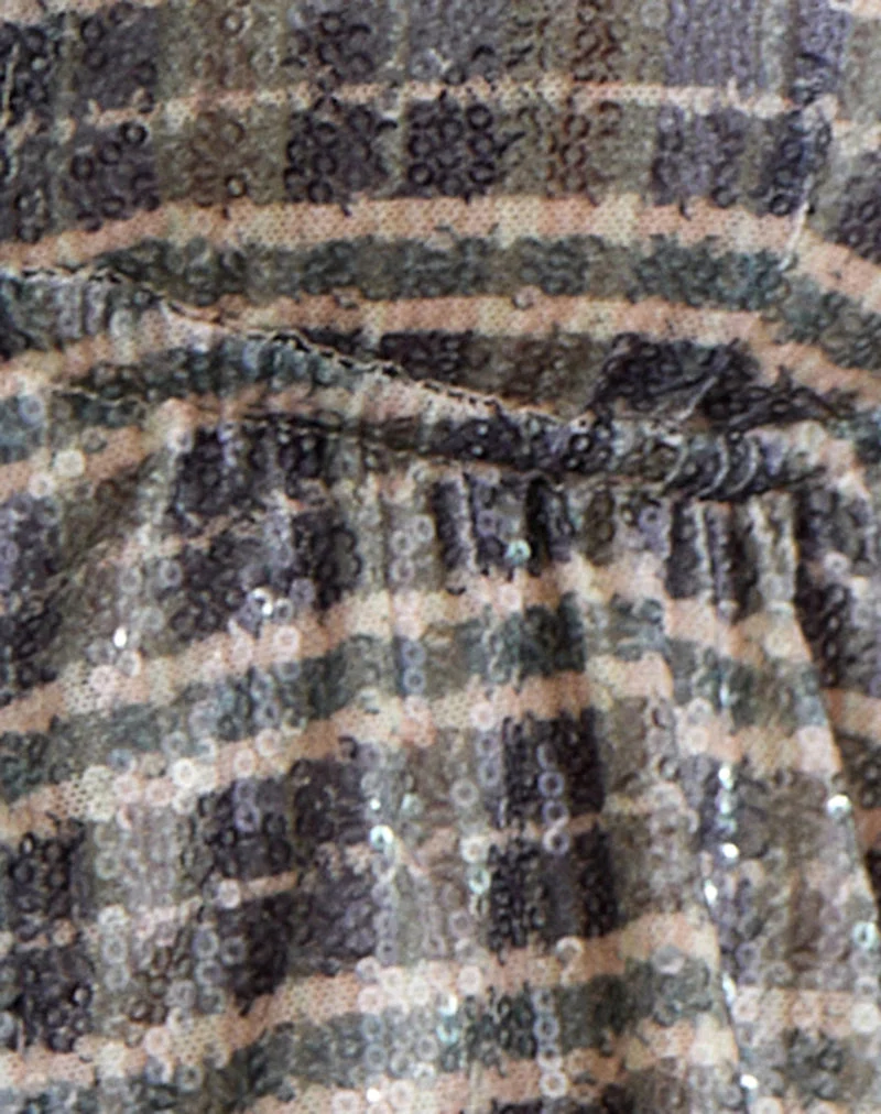 Ramilo Top in Sequin Vintage Check Brown