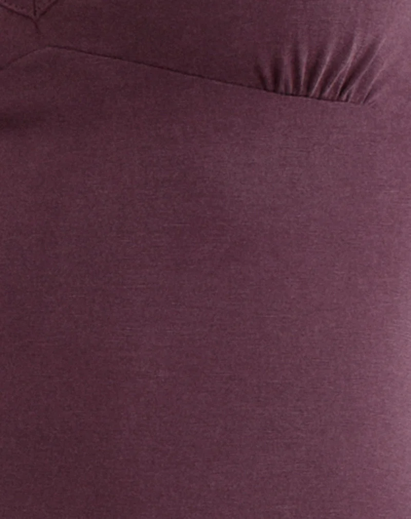Sanyu - Robe longue plongeante en cupro - Violet foncé