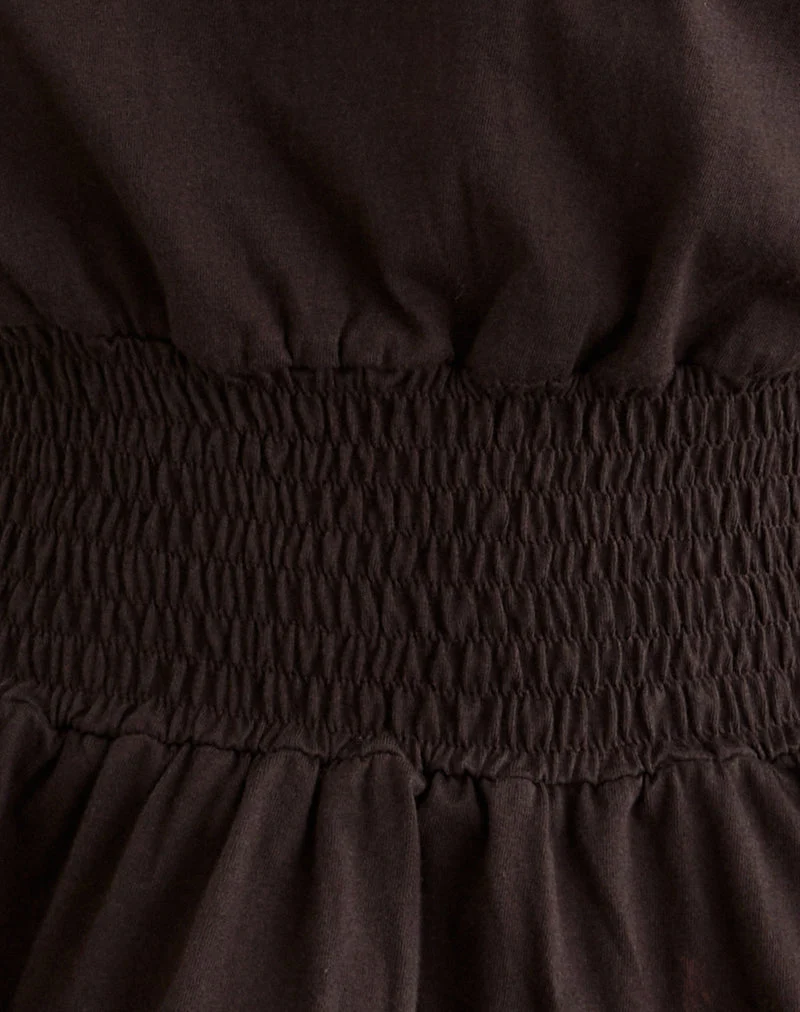Domani Off the Shoulder Top in Chocolate (Top à épaules dénudées en chocolat)