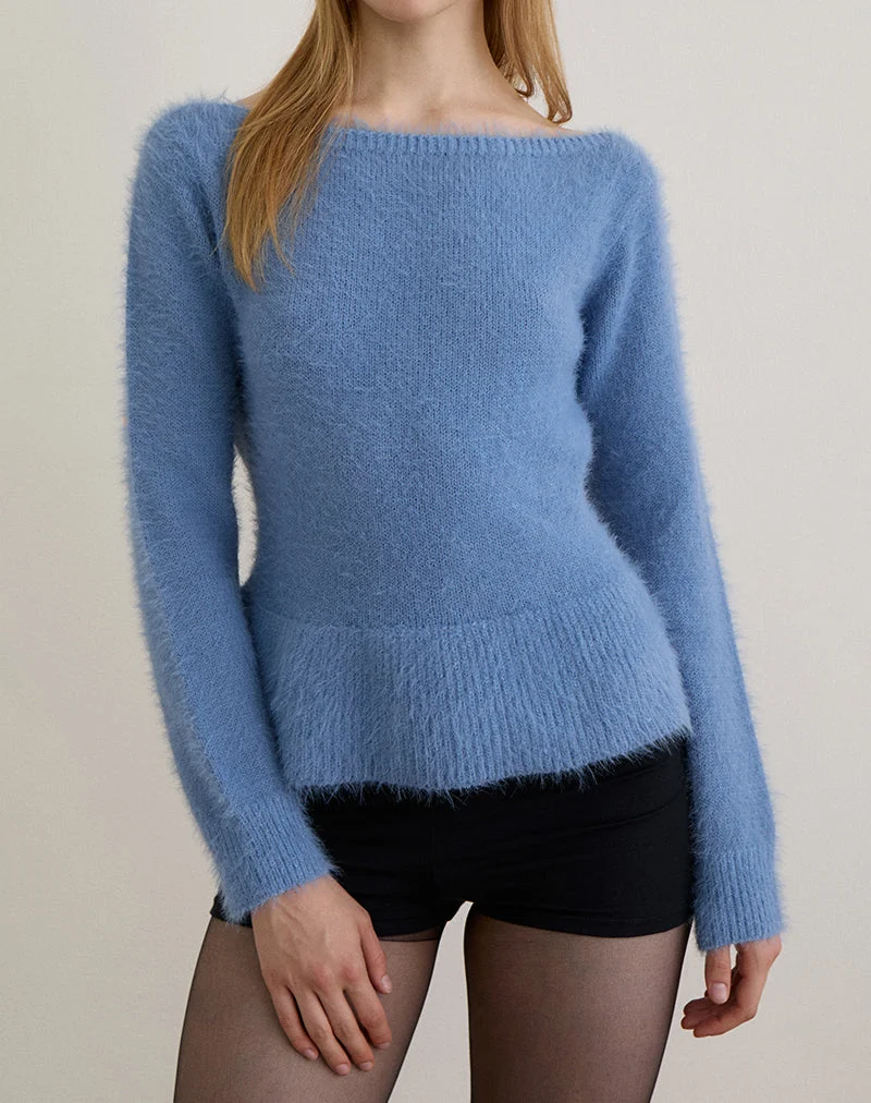 Mizuki Top in Knit Dusty Blue
