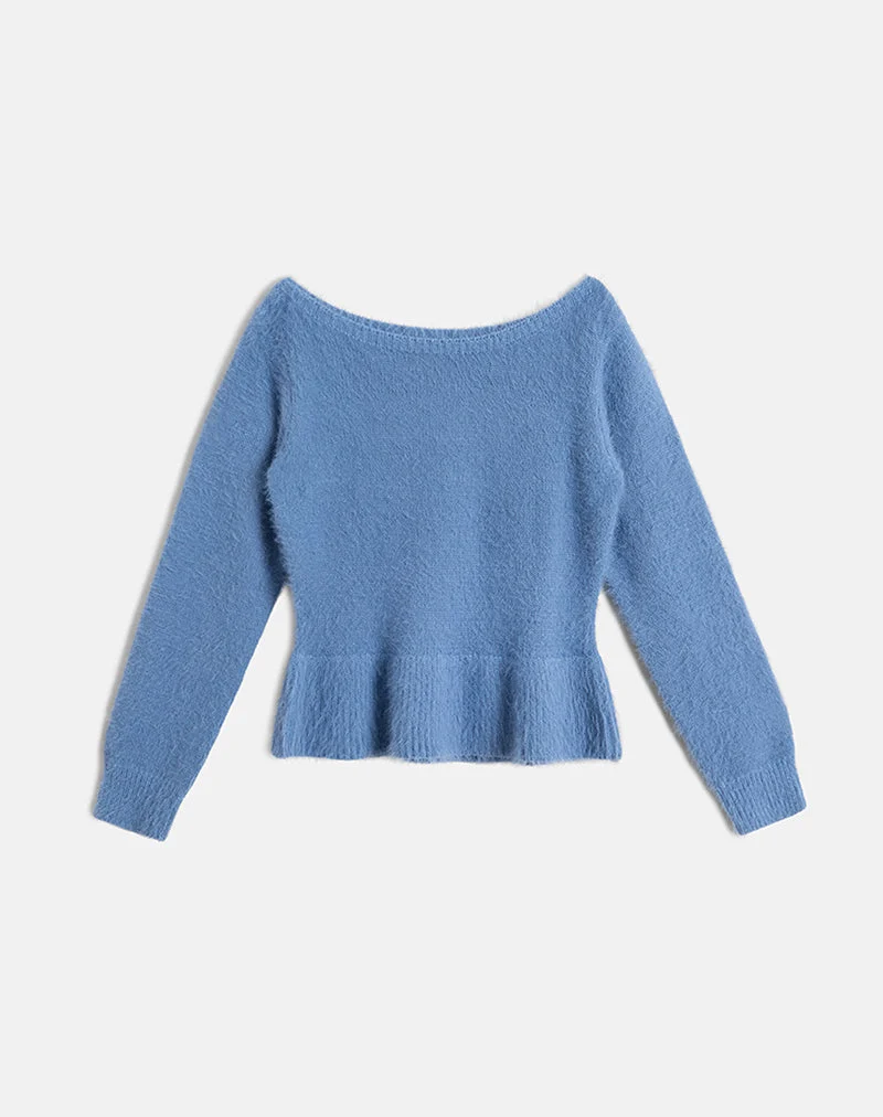 Mizuki Top in Knit Dusty Blue