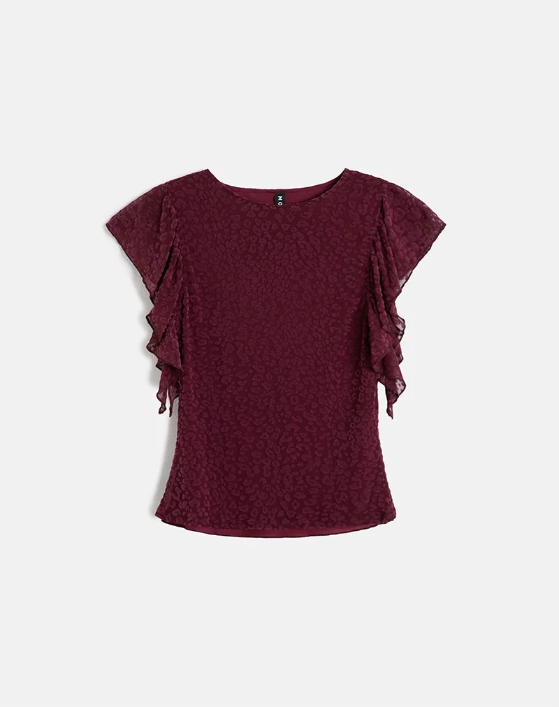 Top Harsya en Flock Mini Leopard Plum