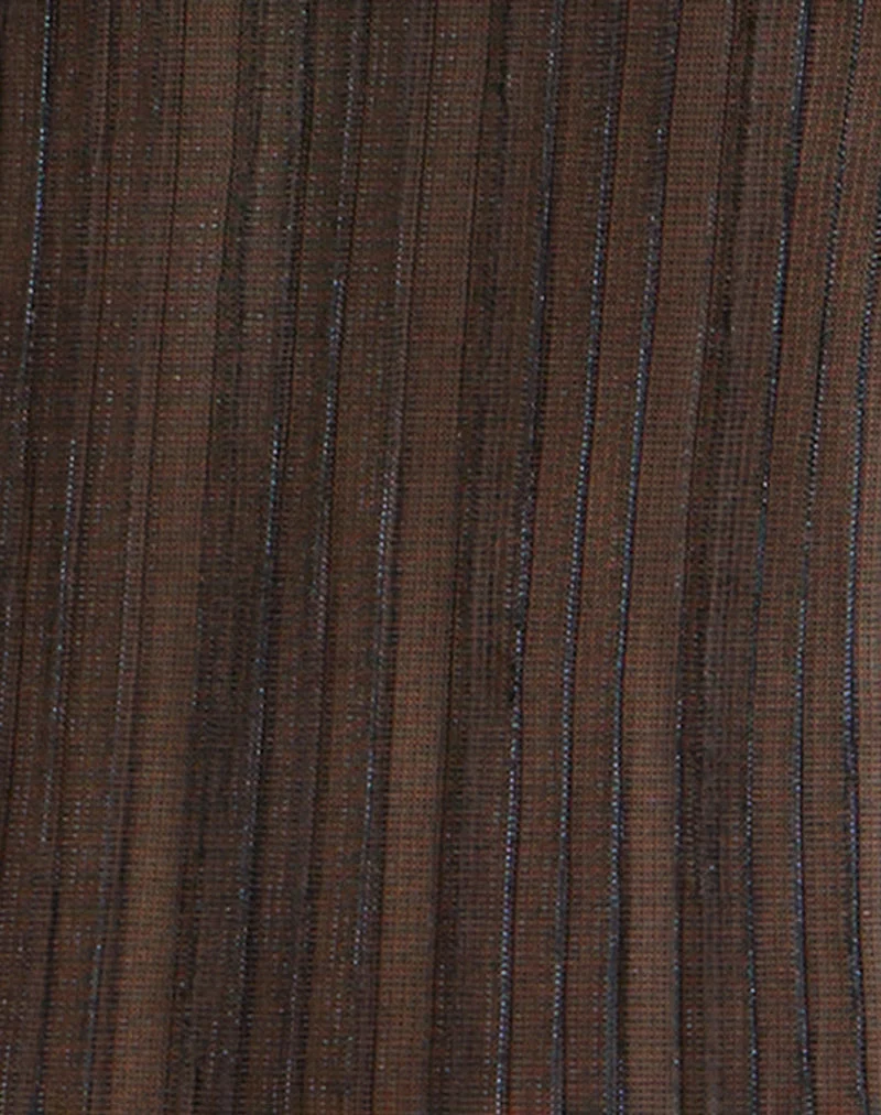 Top Saezuru en mousseline Plisse Shimmer Black