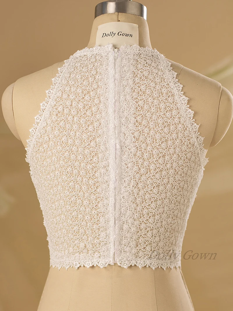 Haut de mariée en dentelle à col licou Johan
