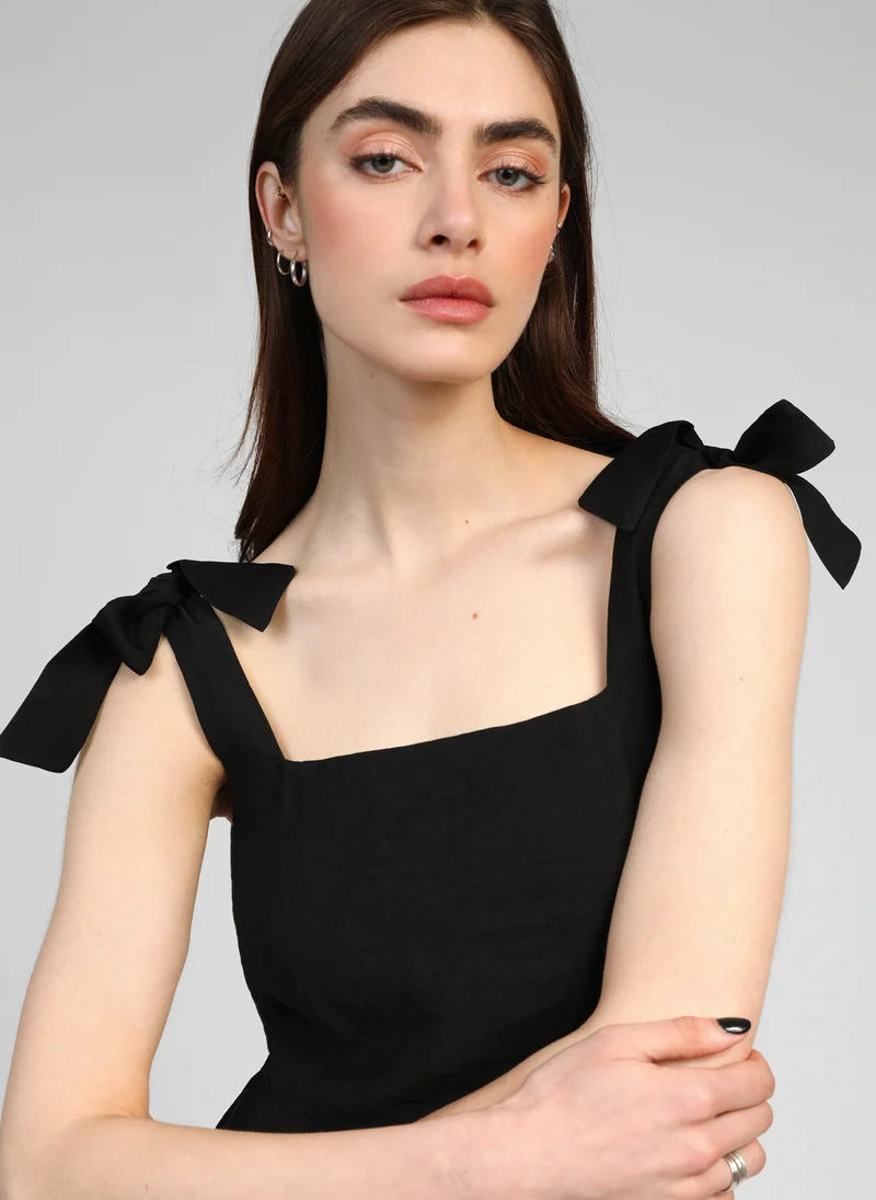 ROBE MIDI MANTIA noir