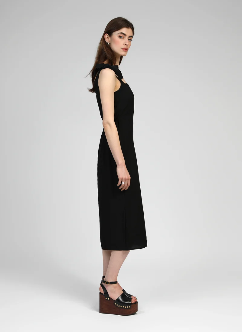 ROBE MIDI MANTIA noir