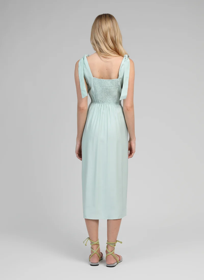 ROBE MIDI MANTA celadon