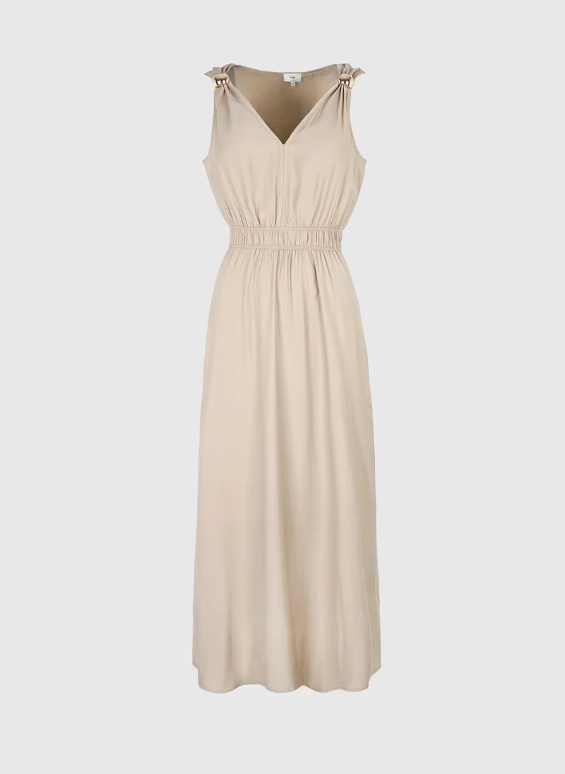 ROBE MIDI MALOUISE beige