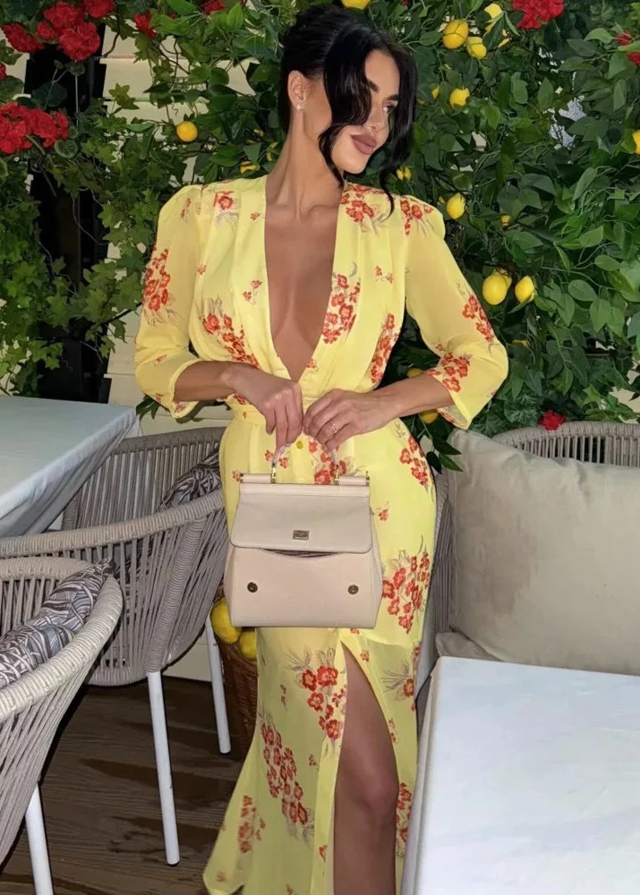 Robe jaune chic