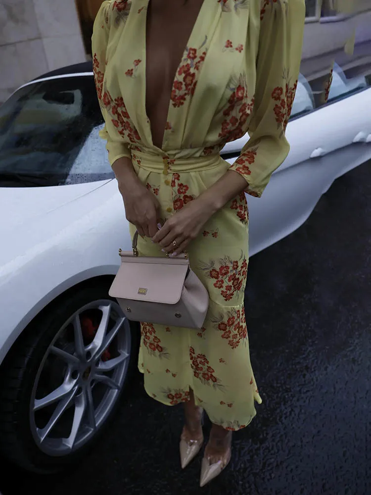 Robe jaune chic