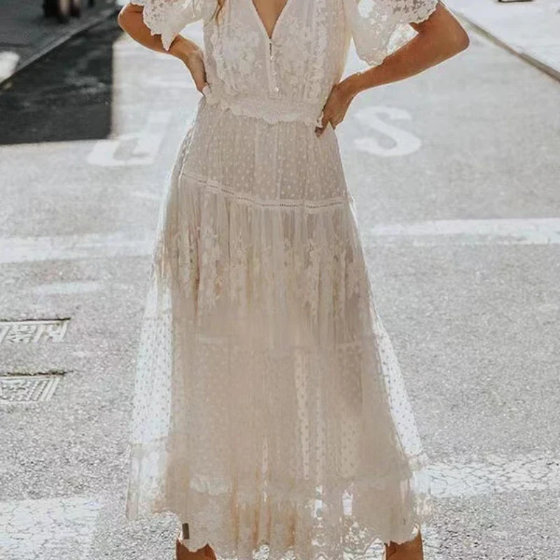 Robe en dentelle boheme chic