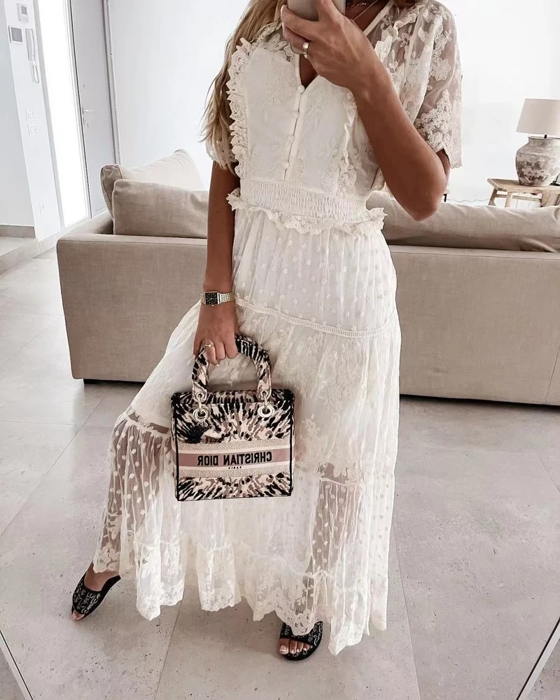 Robe en dentelle boheme chic