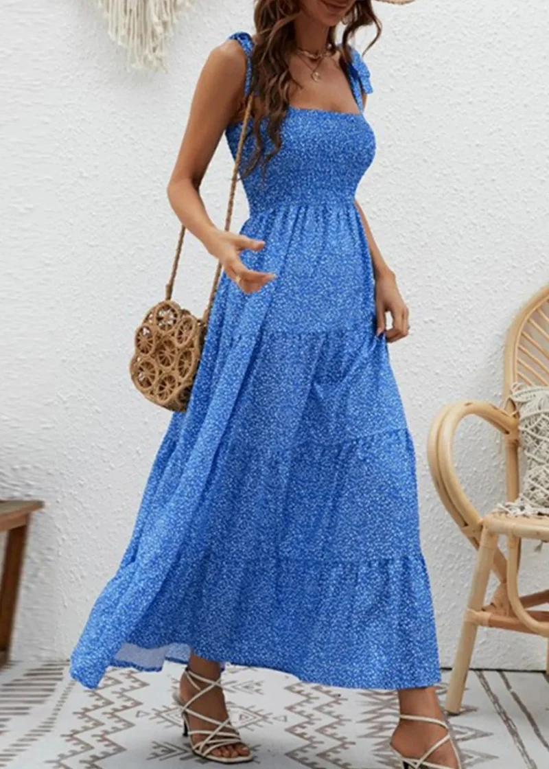 Robe longue bleu roi