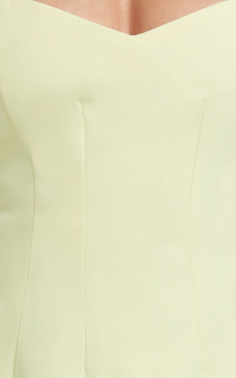 Helena Mini Dress - Strapless A Line Dress in Lemon