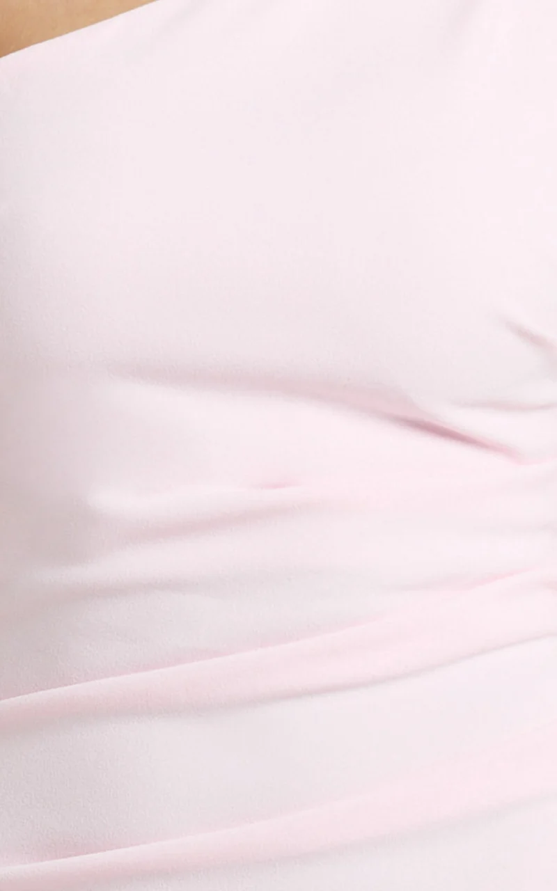 Criselda Maxi Dress - One Shoulder Maxi Dress in Pink