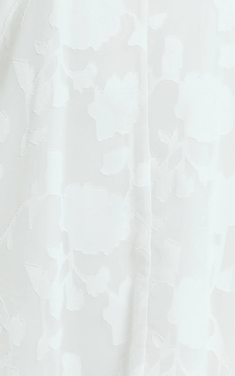 Ziva Mini Dress - Jacquard Halter A Line Dress in White