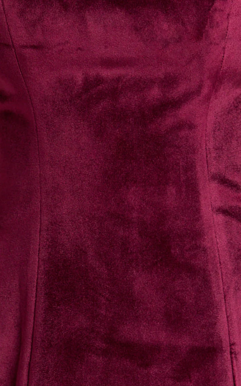 Cartia Mini Dress - Velvet Strapless Fit And Flare Dress in Wine