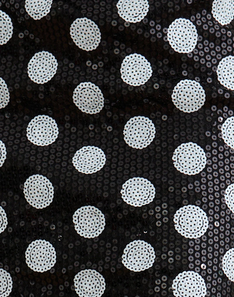 Jupe Gaera, monochrome à paillettes polka