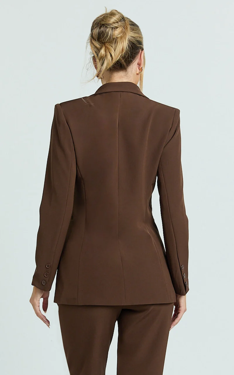 Hermie Blazer - Single Breasted Blazer in Chocolate