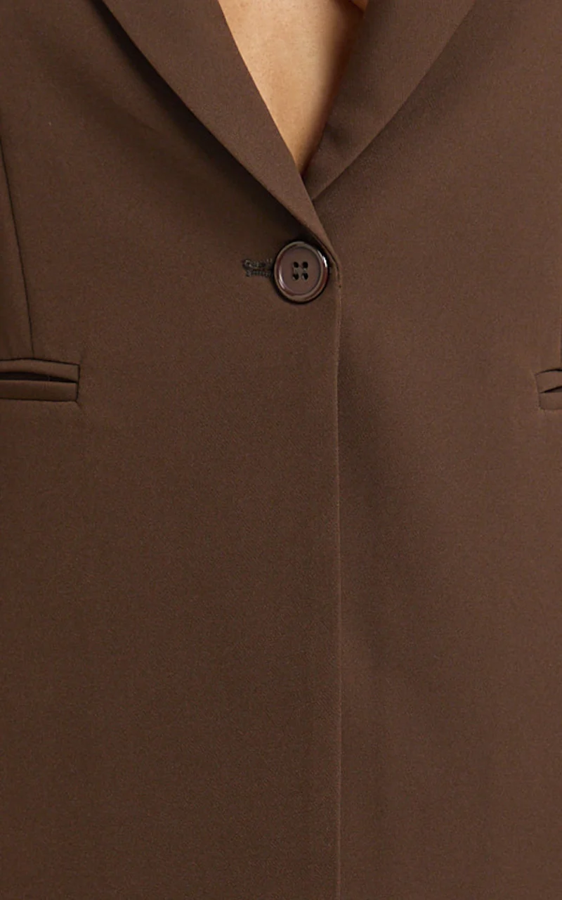 Hermie Blazer - Single Breasted Blazer in Chocolate