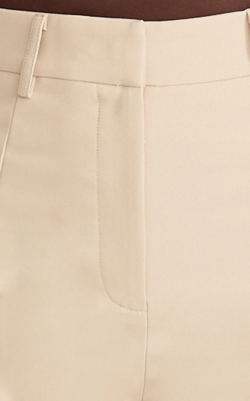Sally Pants - Mid Waisted Straight Leg Tailored Pants in Putty