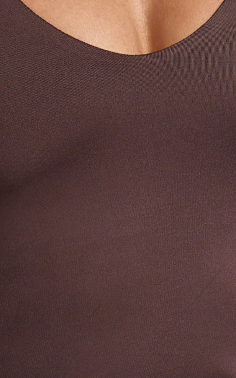 Cady Top - Scoop Neck Top in Chocolate