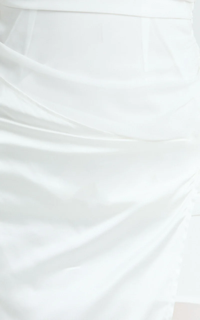 Jordyn Maxi Dress - Square Neck Halter Column Dress in White