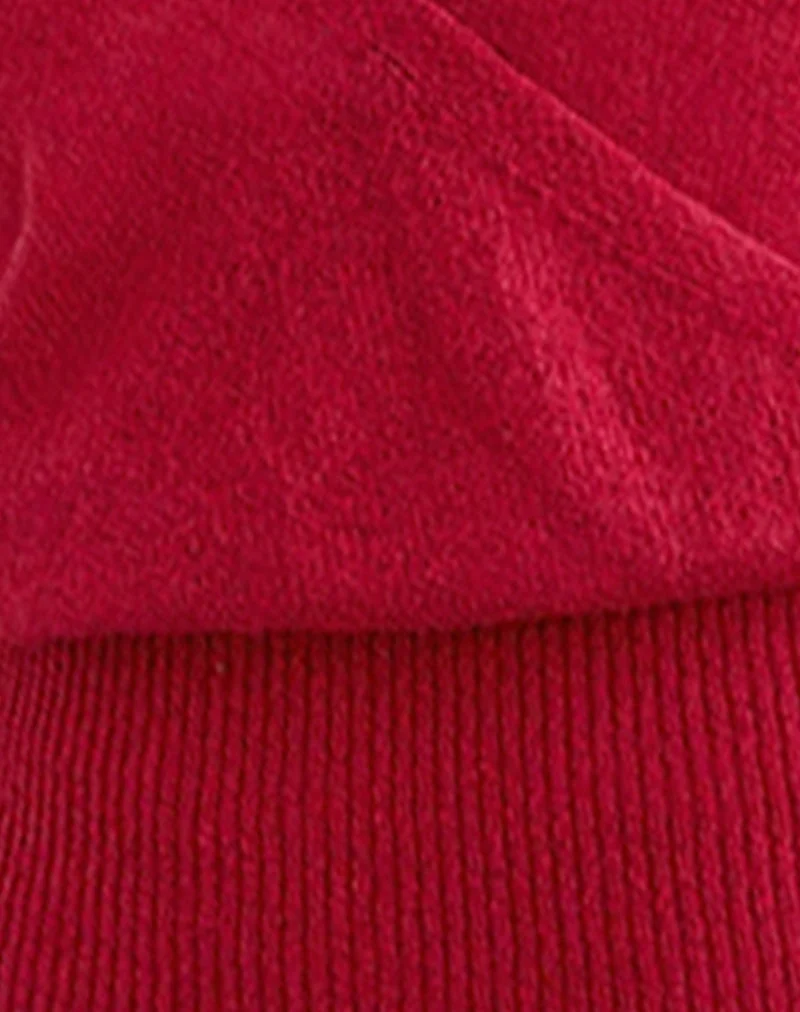 Nilza Wrap Top in Knit Red