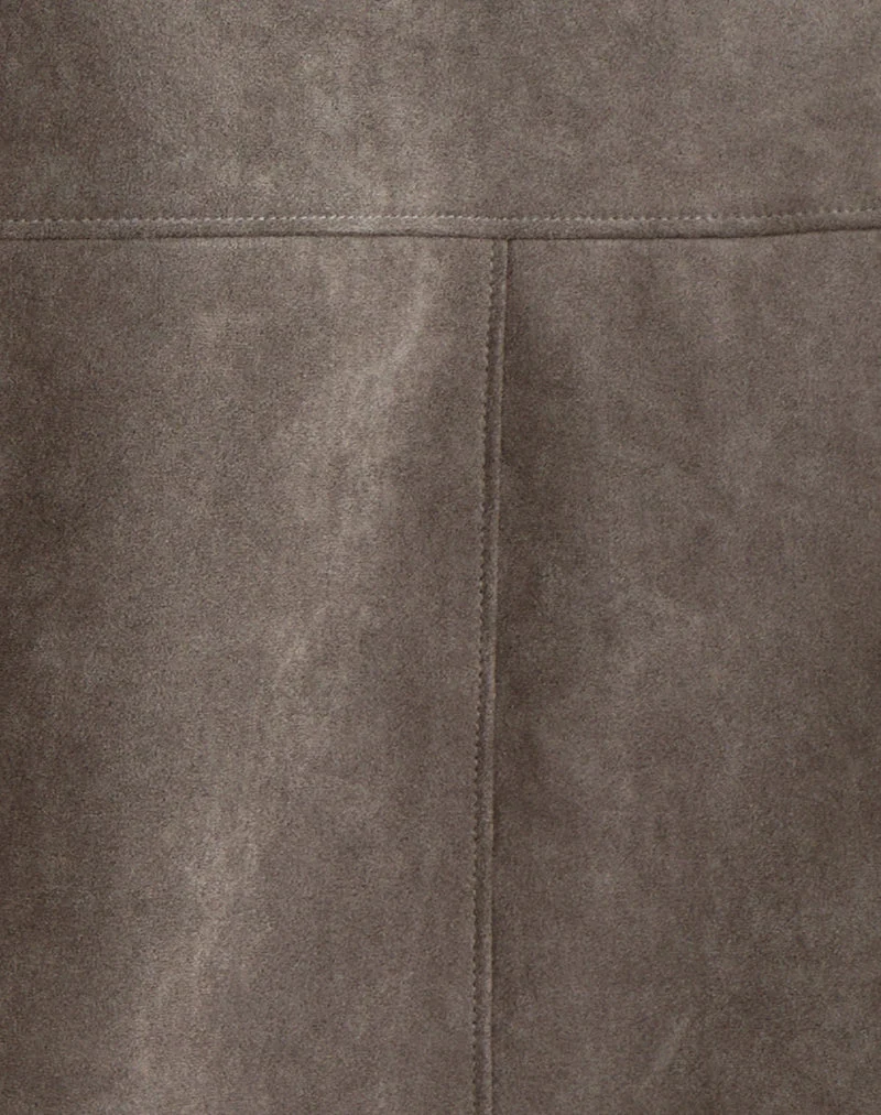 Veste Orson en faux daim gris olive