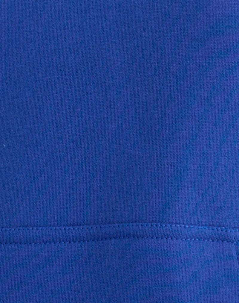 Sweat à capuche Lingwu en bleu cobalt et reliure babeurre