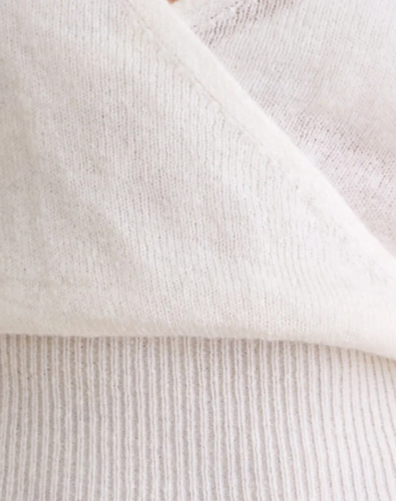Nilza Wrap Top in Knit Off White