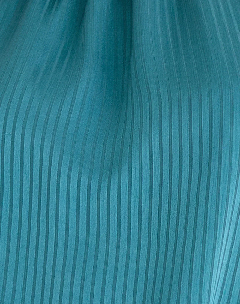Mini robe Davina en satin rayé Teal