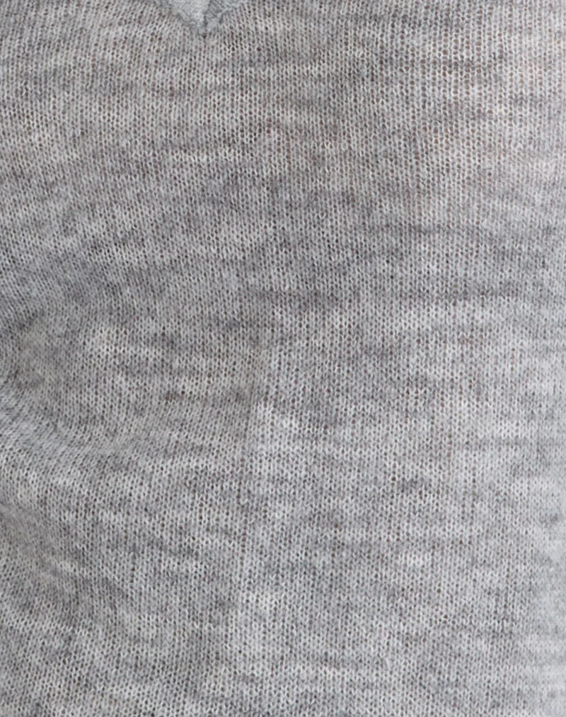 Ashla Long Sleeve Top in Sheer Knit Grey (Top à manches longues en maille transparente)