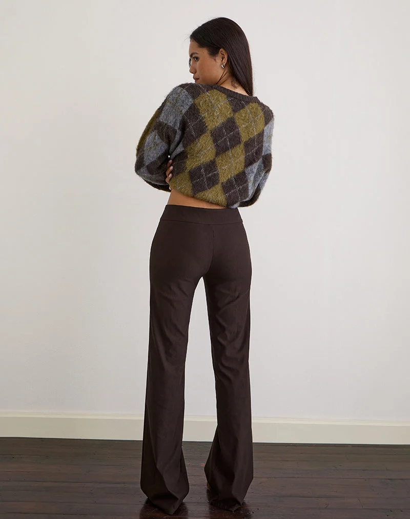 Falita Trouser in Tailoring Dark Brown