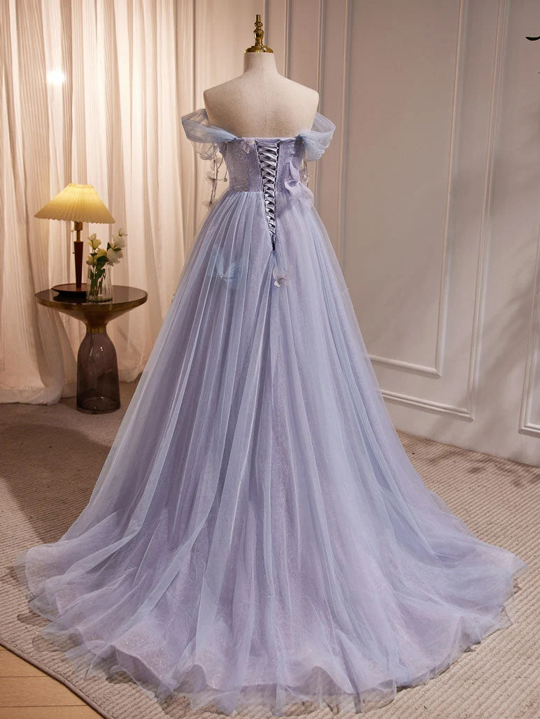 Robe de soirée princesse en tulle lavande, robe longue de bal