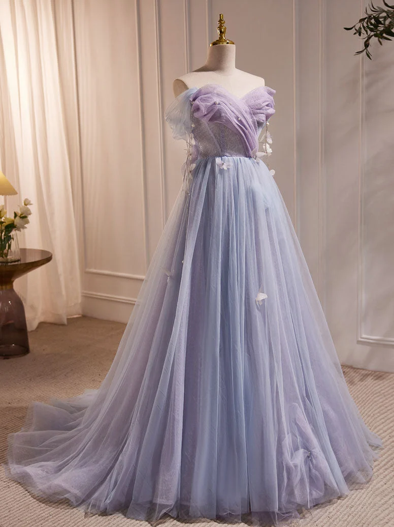 Robe de soirée princesse en tulle lavande, robe longue de bal