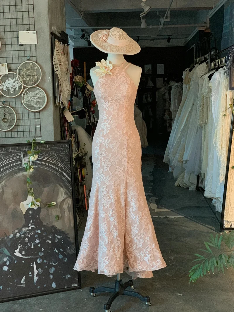Robe de mariée classique en dentelle vintage, longueur au sol