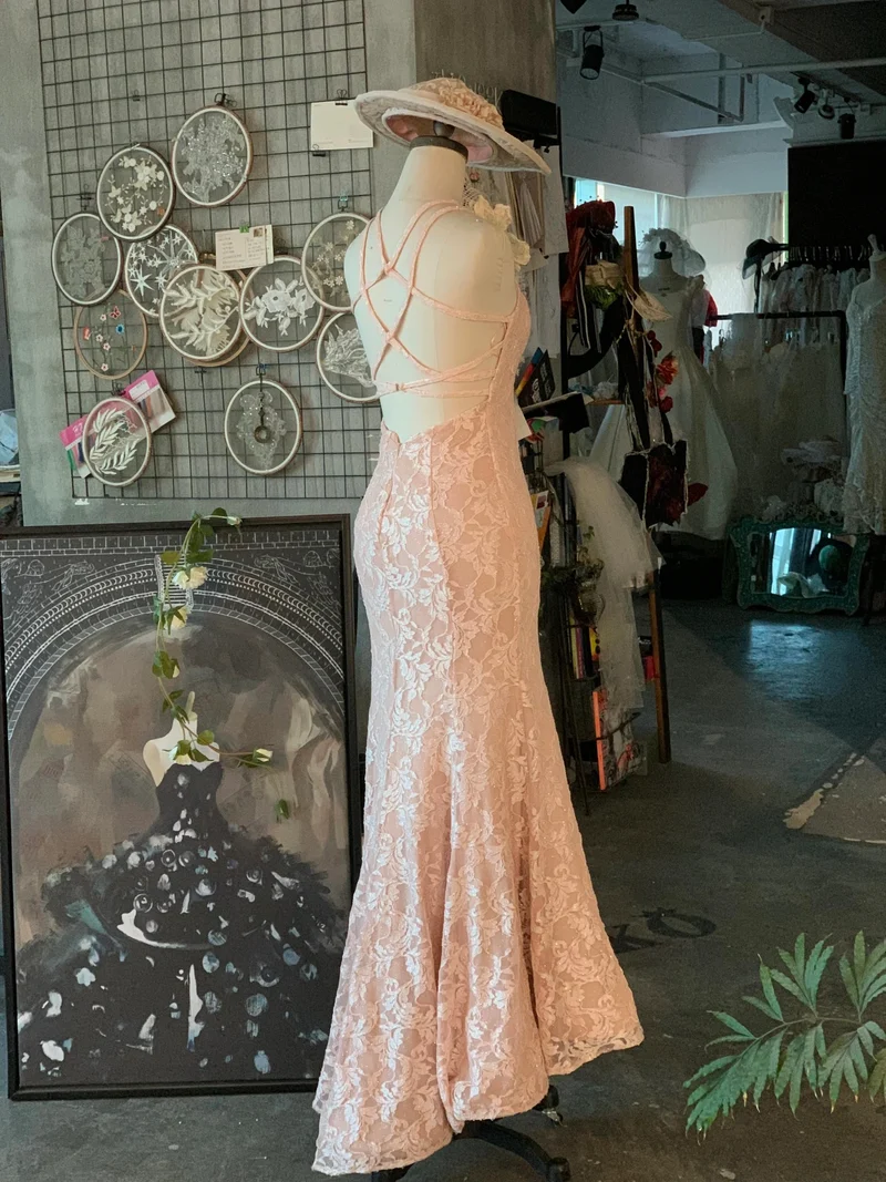 Robe de mariée classique en dentelle vintage, longueur au sol