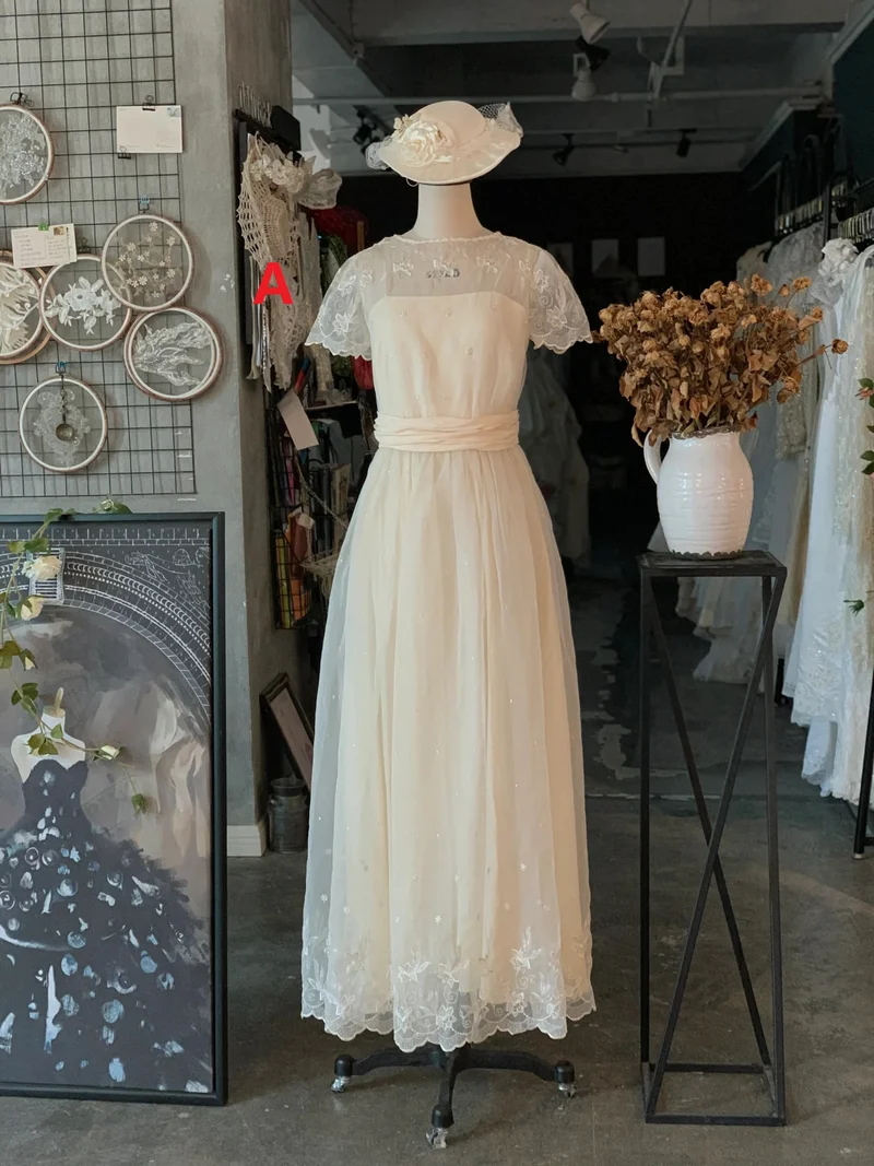 Robe de mariée longueur cheville style vintage des années 70