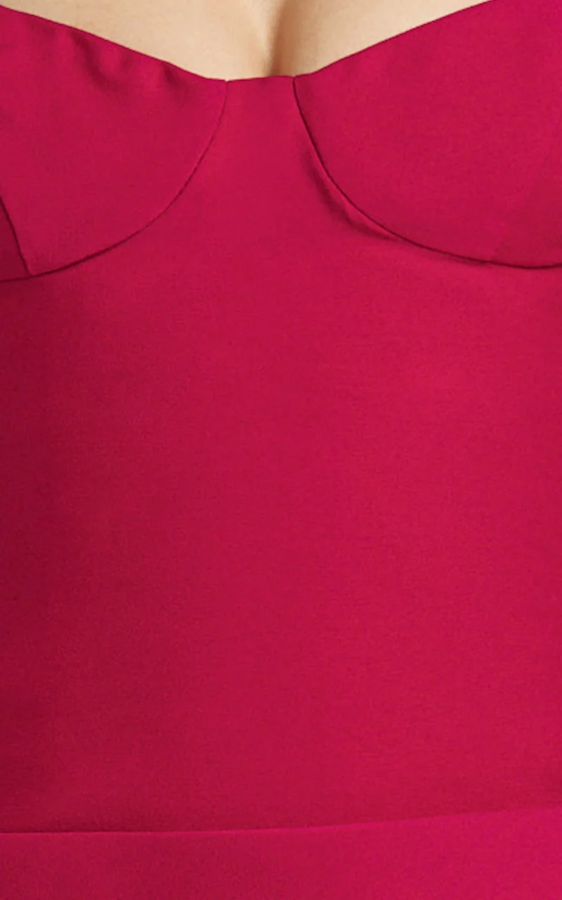 Tanisha Mini Dress - Off Shoulder Draped Waist Dress in Red