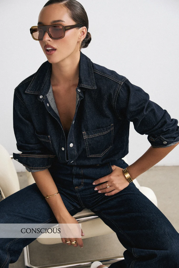 Faharra Shirt - Recycled Cotton Denim Shirt in Raw