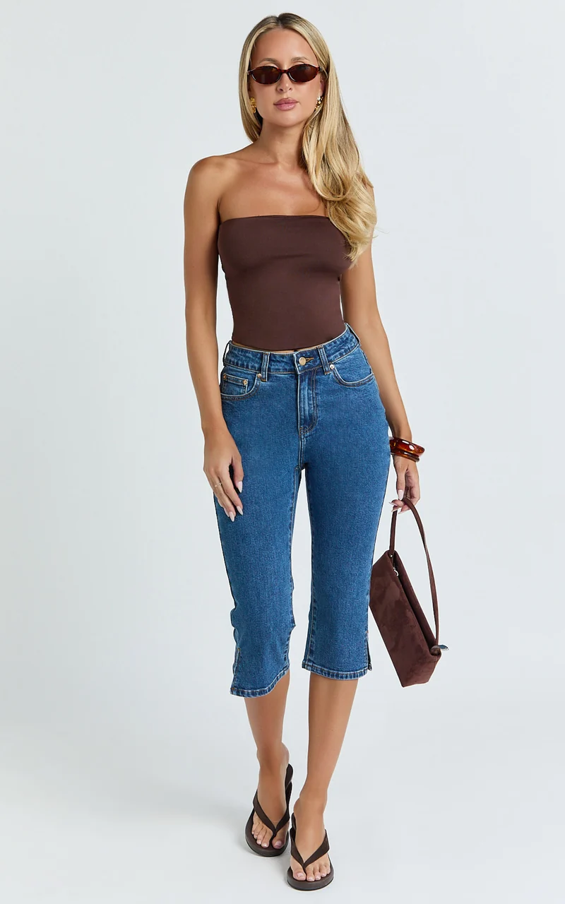 Letty Jeans - 7/8 Crop Denim Jeans in Dark Wash