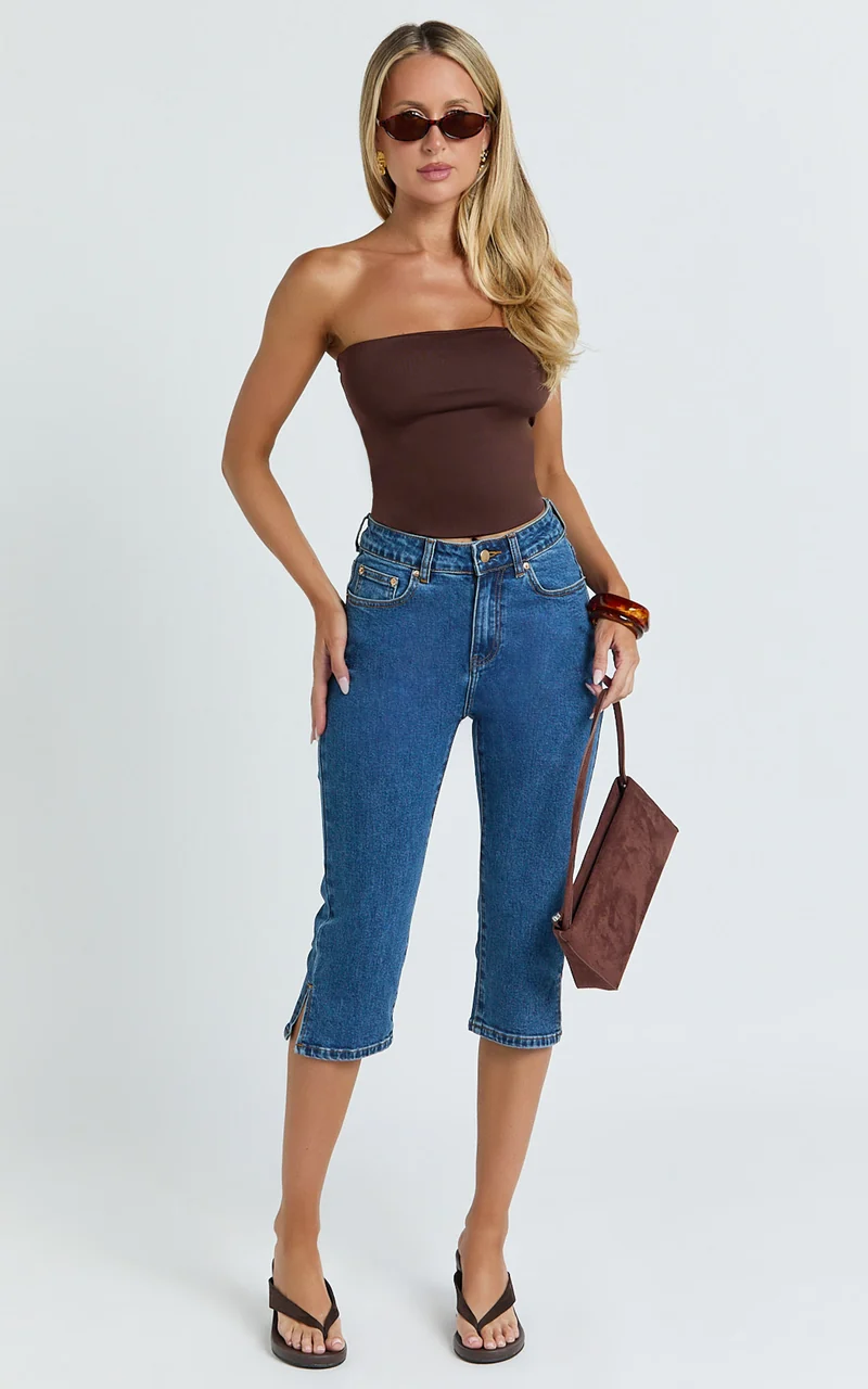 Letty Jeans - 7/8 Crop Denim Jeans in Dark Wash