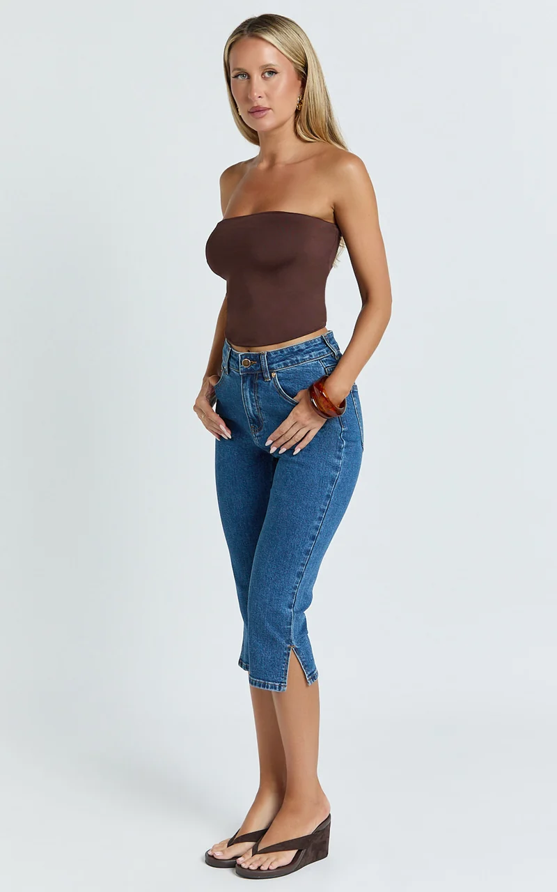 Letty Jeans - 7/8 Crop Denim Jeans in Dark Wash