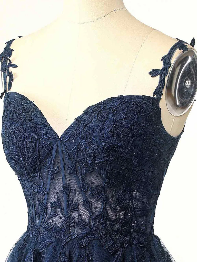 Robe de bal courte bordeaux en dentelle à bretelles spaghetti, robe de bal courte