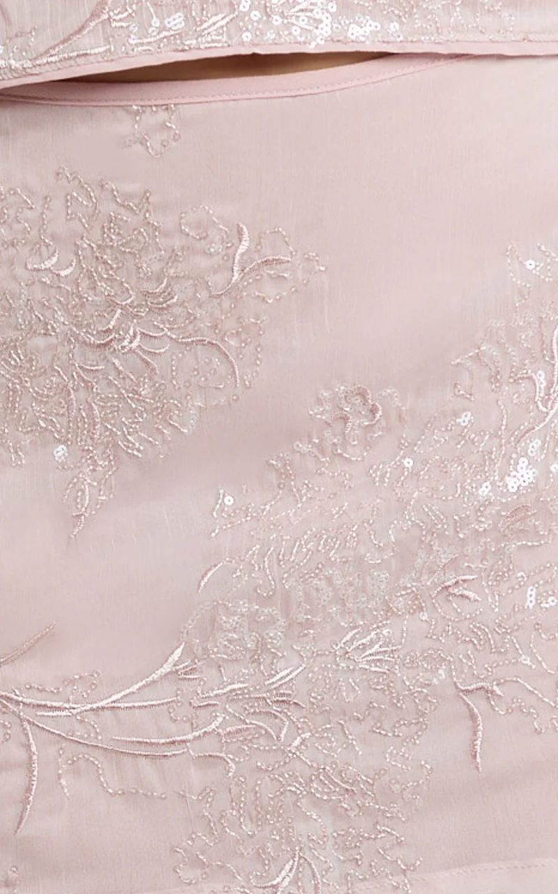 Elysia Mini Skirt - Sequin Low Waist Skirt in Pale Pink