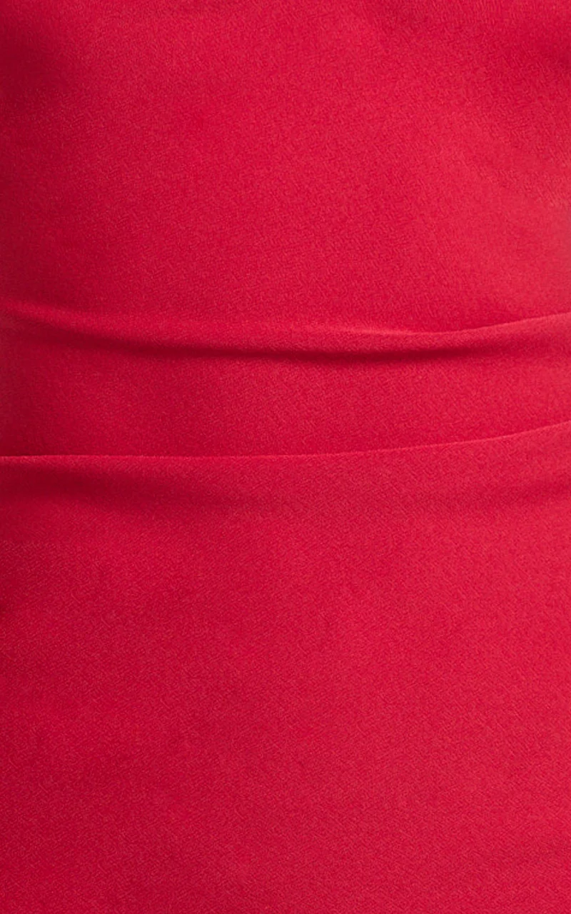 Ruby Maxi Dress - Halter Scoop Neck Low Back Bodycon Dress in Red